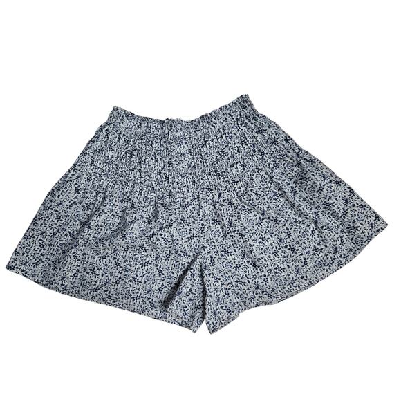 Madewell Smocked Pull-On Shorts in Florentine Floral XS Blue - Picture 1 of 8